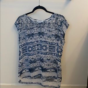 Blue and white blouse